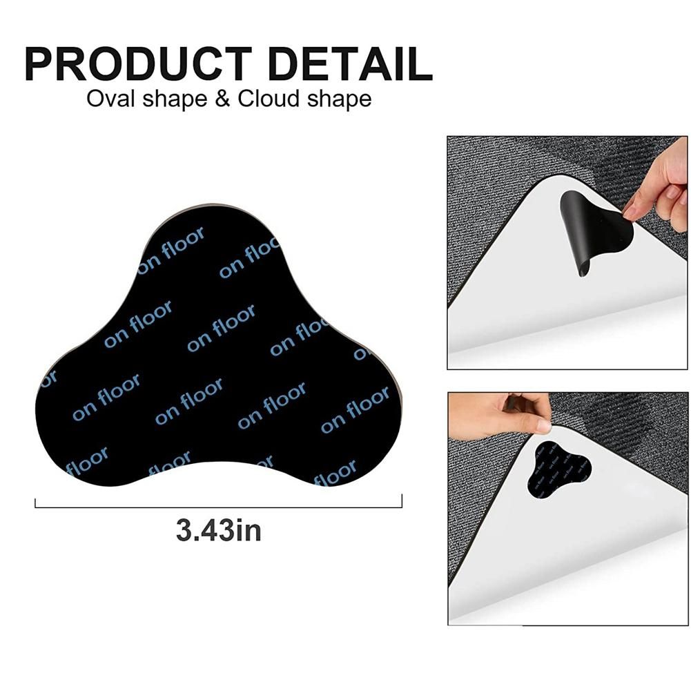 10PCS Rug Tape, Washable Prevent Curling Rug Stickers