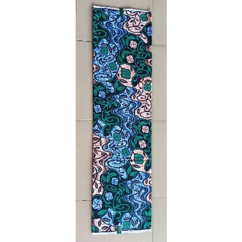 Non-bleeding Guaranteed Ankara With Tiny Green Leaves And Flowers - 6yards - Multicolor