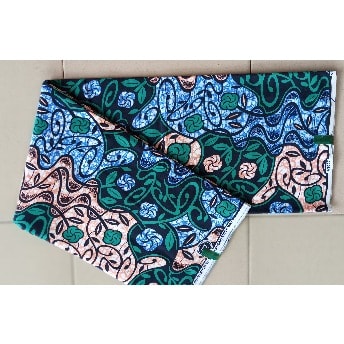 Non-bleeding Guaranteed Ankara With Tiny Green Leaves And Flowers - 6yards - Multicolor