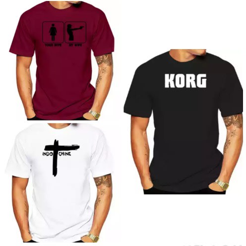 Set Of 3 Design T-shirts - Wine, White & Black