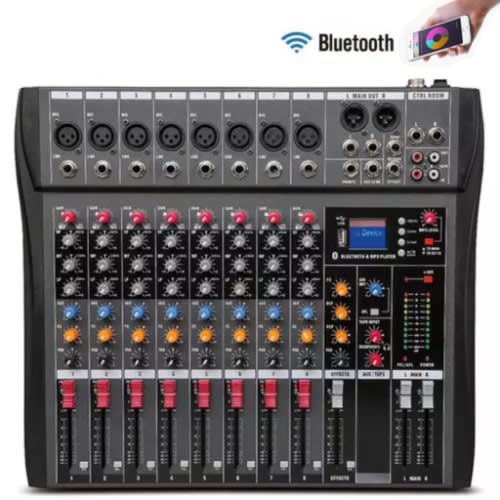 8 Channel Mixer With Bluetooth + Effect And USB Functions