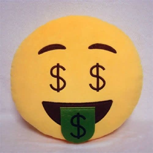 Money Face Indoor Plush Smiley Emoji Slippers