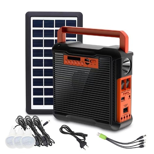 Solar Home Power System With Radio - Bluetooth Speaker - Bulb - Usb