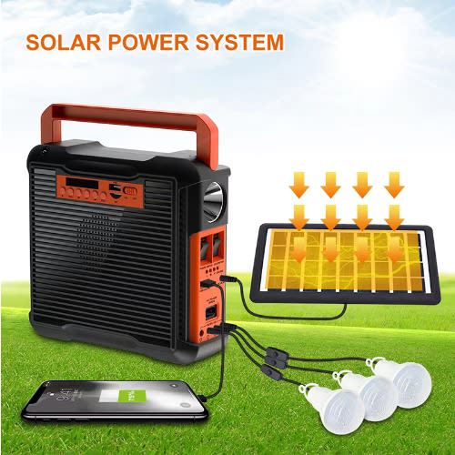 Solar Home Power System With Radio - Bluetooth Speaker - Bulb - Usb