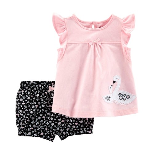Child Of Mine Baby Girl Short Sleeve Top & Shorts Set
