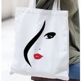 Females Face Design Tote Bag - 16 x 12 inches