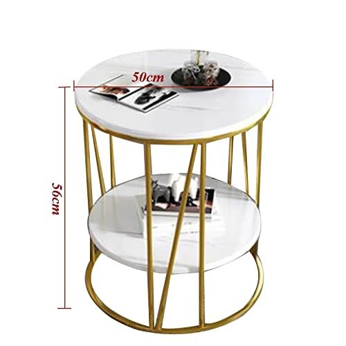 Marble Effect Nordic Side Coffee Table  - 2 Tier