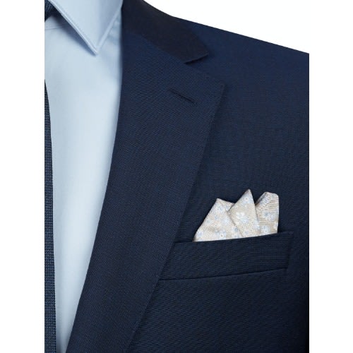 Occasionwear Champagne Floral Silk Pocket Square