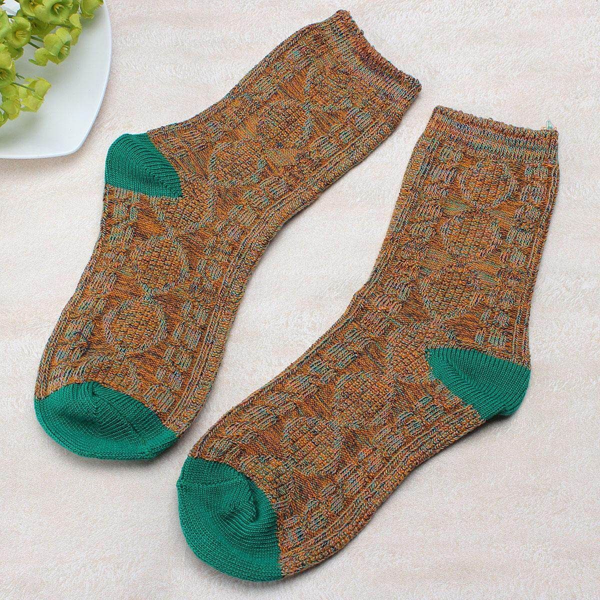 Unisex Casual Cotton Socks Design Multi- Fashion Dress Mens Women's Socks Khaki