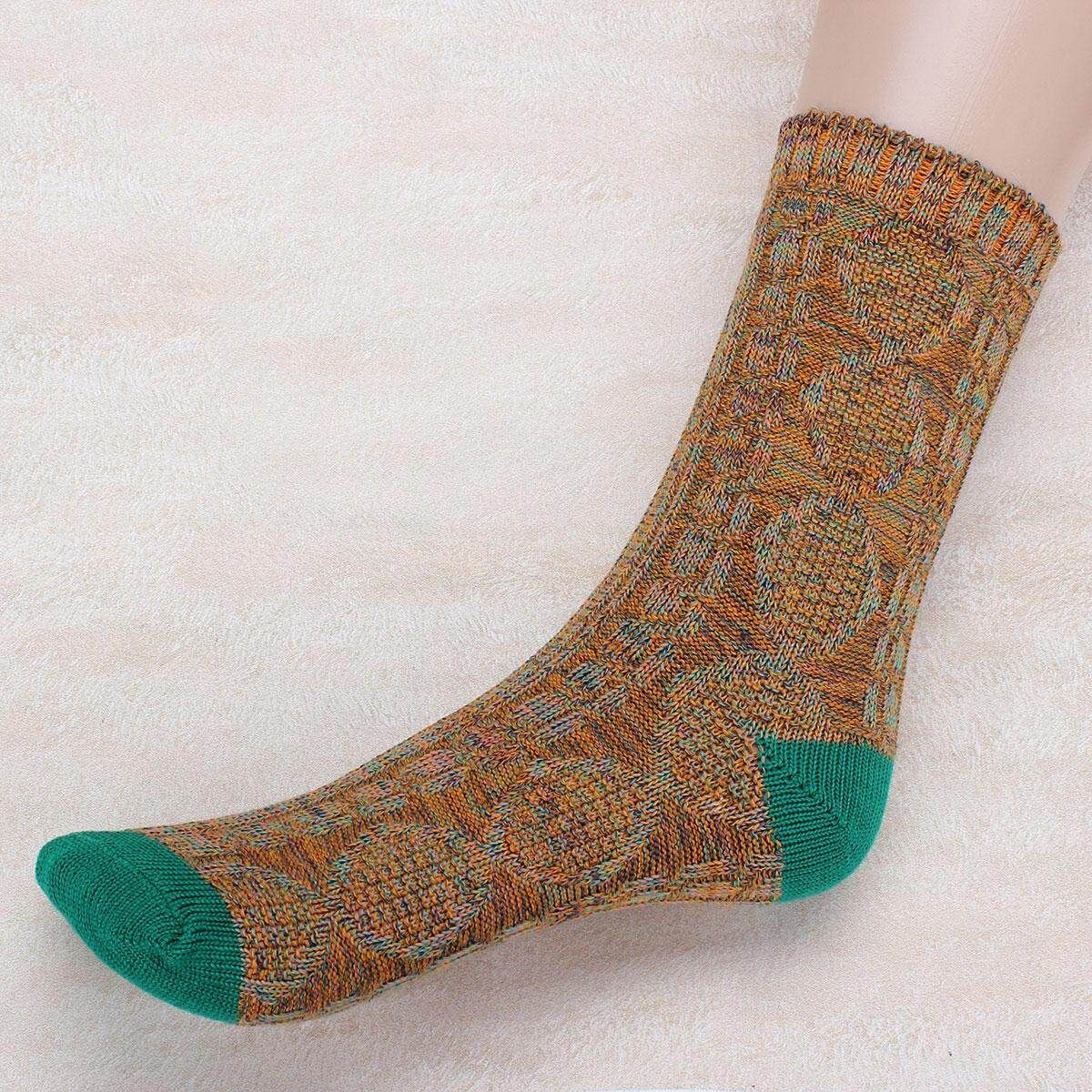 Unisex Casual Cotton Socks Design Multi- Fashion Dress Mens Women's Socks Khaki