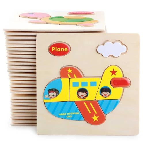 5 Pcs Wooden Object Jigsaw Puzzles - Educational Toy