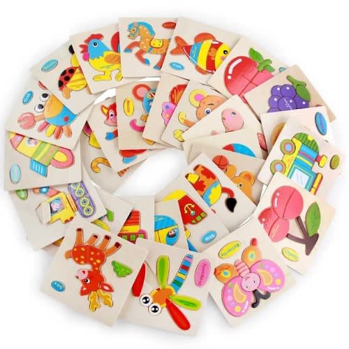 5 Pcs Wooden Object Jigsaw Puzzles - Educational Toy