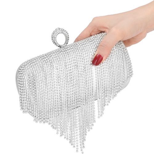 Ladies Cluth Bags Women Evening Bag Handbags For Party-Silver