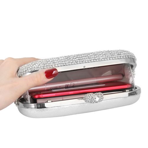 Ladies Cluth Bags Women Evening Bag Handbags For Party-Silver