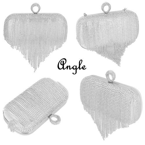 Ladies Cluth Bags Women Evening Bag Handbags For Party-Silver