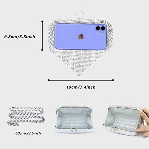 Ladies Cluth Bags Women Evening Bag Handbags For Party-Silver