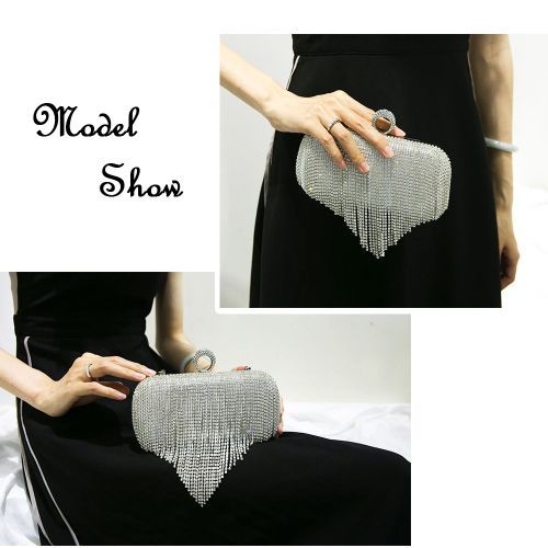 Ladies Cluth Bags Women Evening Bag Handbags For Party-Silver