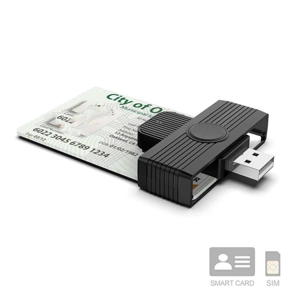 Black CR318 Smart Card Reader for Bank Card SIM ID Cloner Connector Adapter USB20 Standard for Android Phones