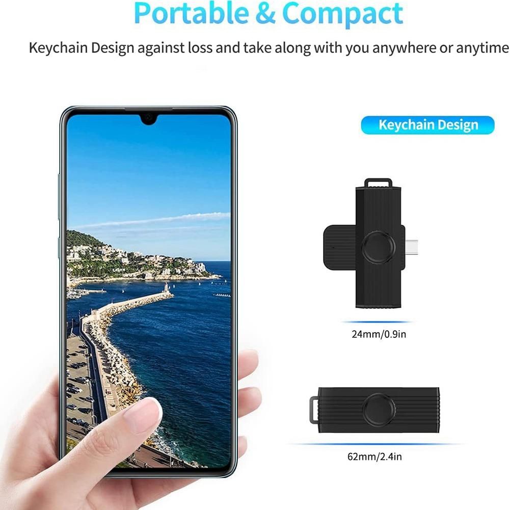 Black CR318 Smart Card Reader for Bank Card SIM ID Cloner Connector Adapter USB20 Standard for Android Phones