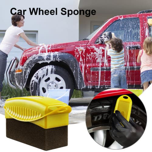 Car Wheel Waxing Sponge Brush - Yellow