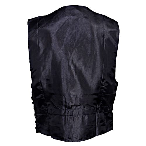 Patterned Single Breasted Waistcoat - Silver & Black - Mwc-1329