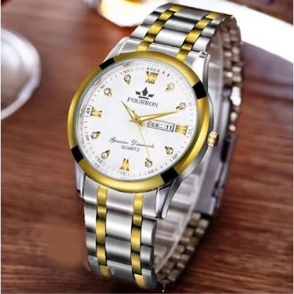 Fuorron Waterproof Men's Wrist Watch - Silver And Gold