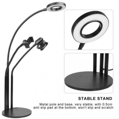 Professional Live Stream Ring Light With Microphone Holder Stand