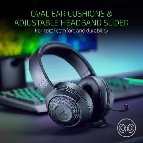 Kraken X Ultralight Gaming Headset: 7.1 Surround Sound Capable- Classic Black