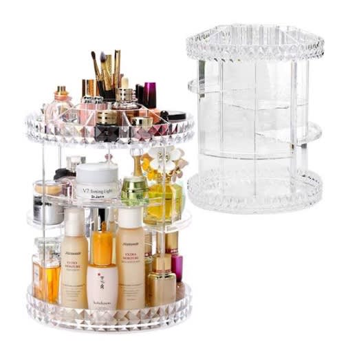 360 Degree Rotating And Adjustable Cosmetics And Makeup Organizer