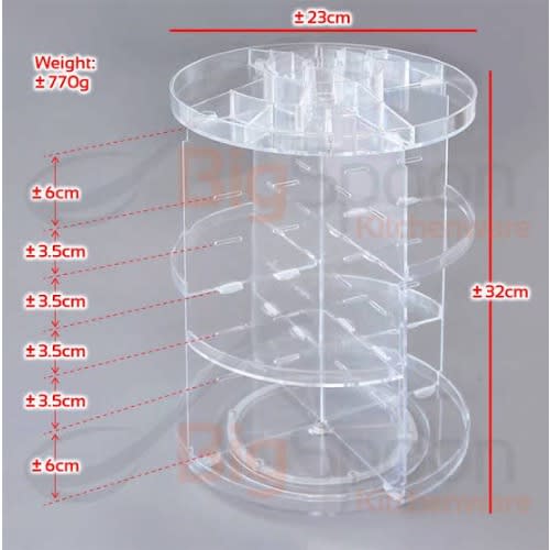 360 Degree Rotating And Adjustable Cosmetics And Makeup Organizer