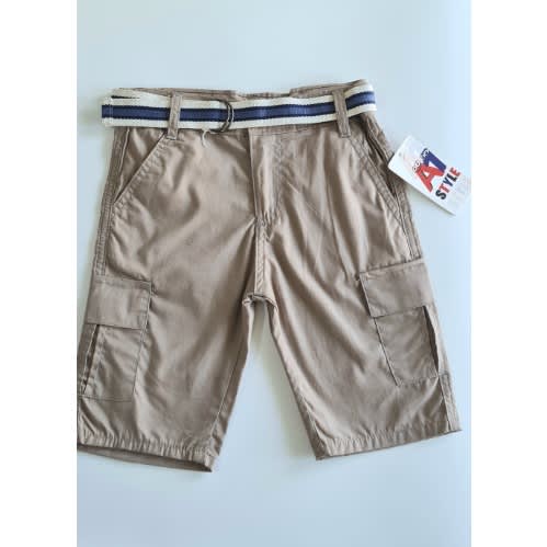 Boys Khaki Combat Short - Carton Brown