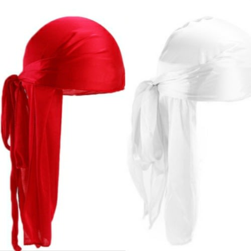 2 In 1 Silky Durags(Red & White)