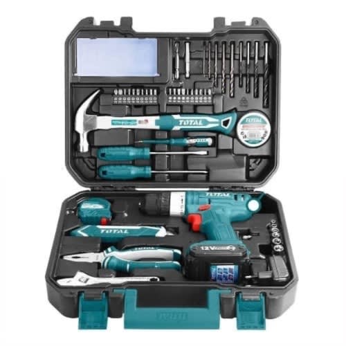 Total Tools Box Kit With 12v Cordless Drilling Machine
