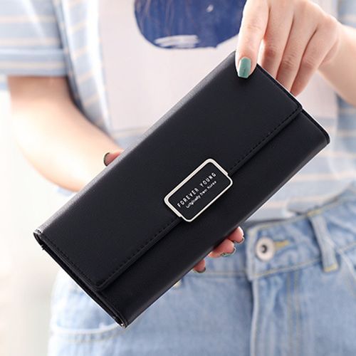 Tri-Fold Long Wallet Buckle Clutch Multi-Card Wallet