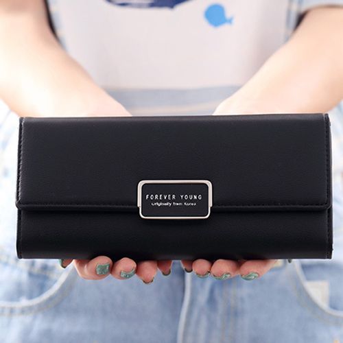 Tri-Fold Long Wallet Buckle Clutch Multi-Card Wallet