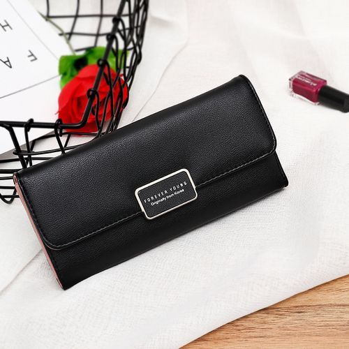 Tri-Fold Long Wallet Buckle Clutch Multi-Card Wallet