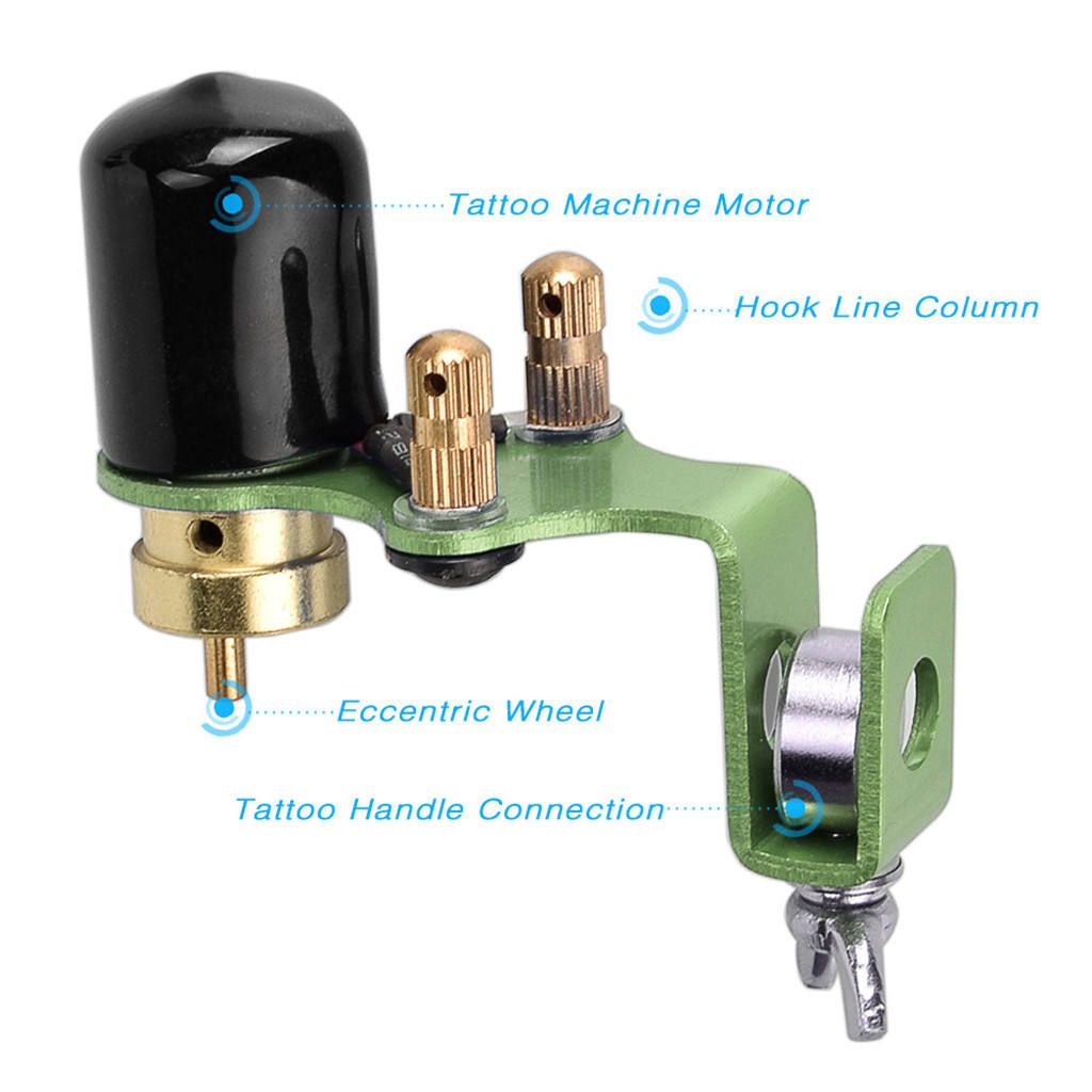 Powerful Rotary Tattoo Machine Gun Professional Tattoo Motor Green