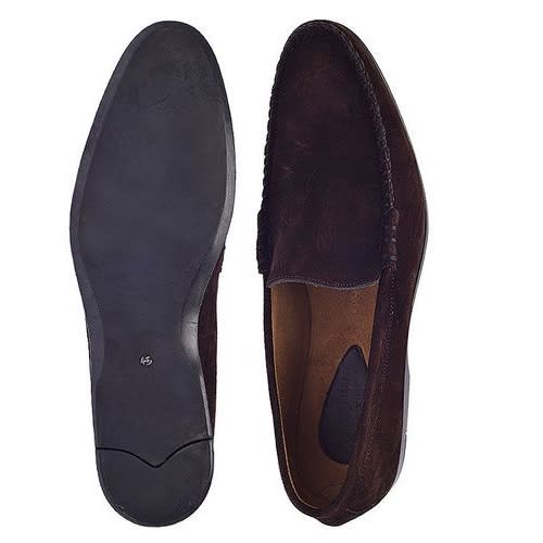 Plain Suede Loafers - Brown