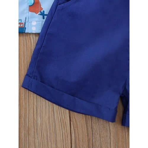 2-piece Toddler Boy Boat Print Shirt & Shorts Set