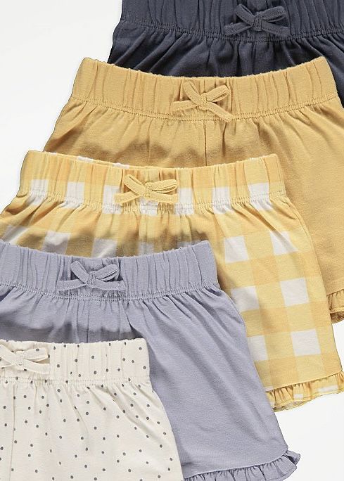 Bow Detail Frilled Shorts 5 Pack