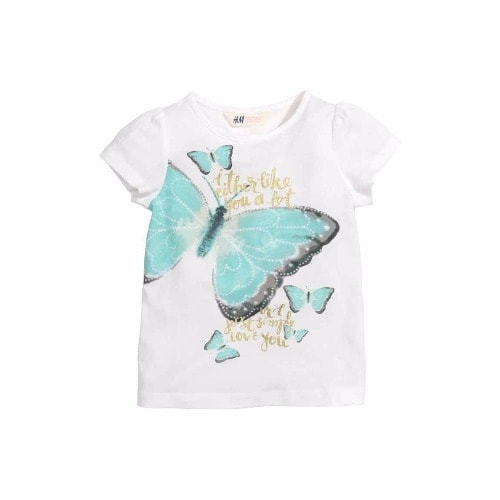 Jersey Top with Puff Sleeves - White