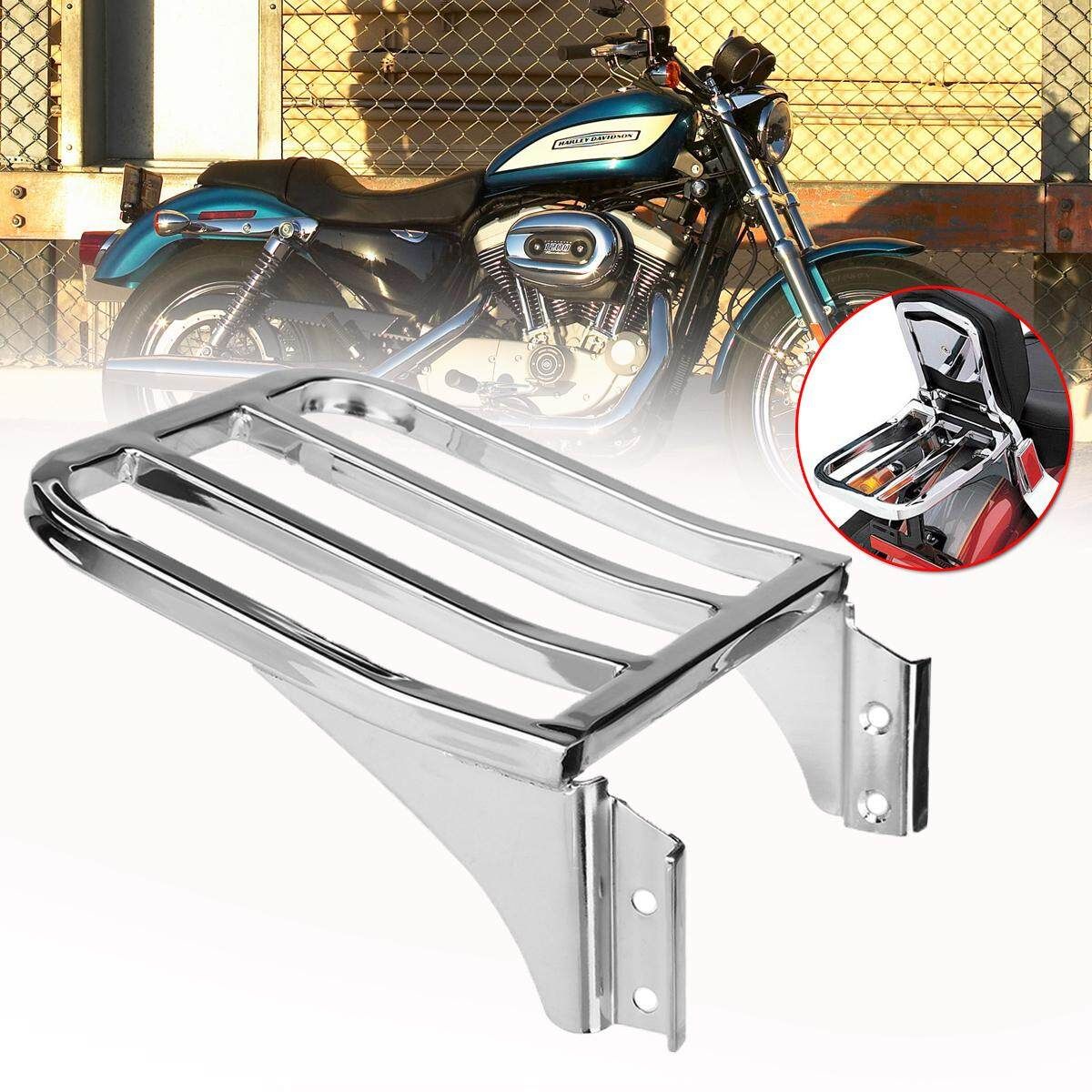 Chrome Rear Backrest Luggage Rack For Harley Sportster XL1200 883 Nightster Dyna