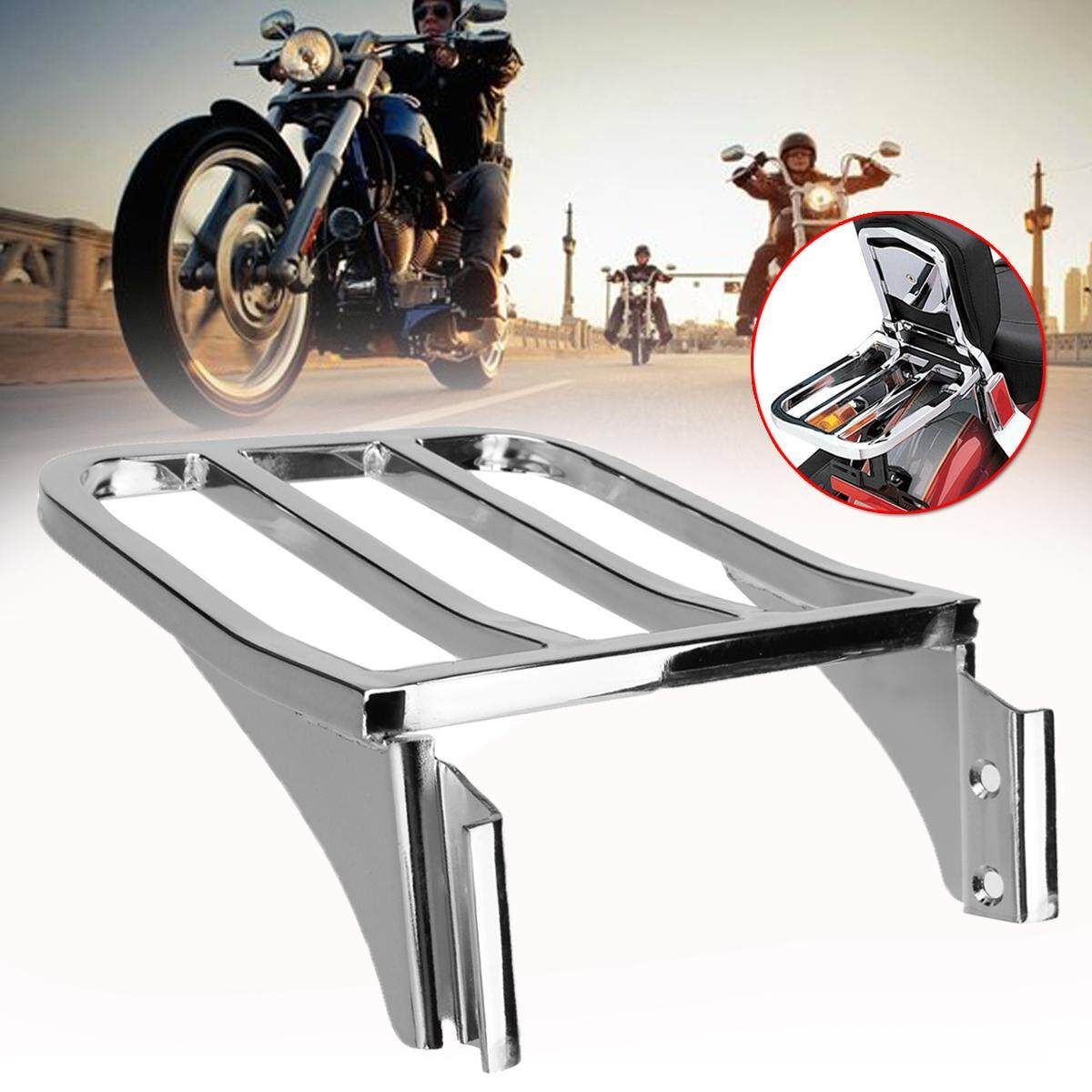 Chrome Rear Backrest Luggage Rack For Harley Sportster XL1200 883 Nightster Dyna