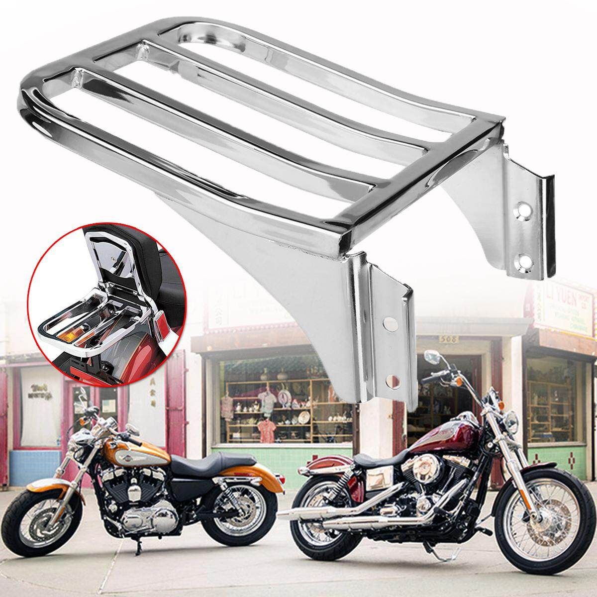 Chrome Rear Backrest Luggage Rack For Harley Sportster XL1200 883 Nightster Dyna