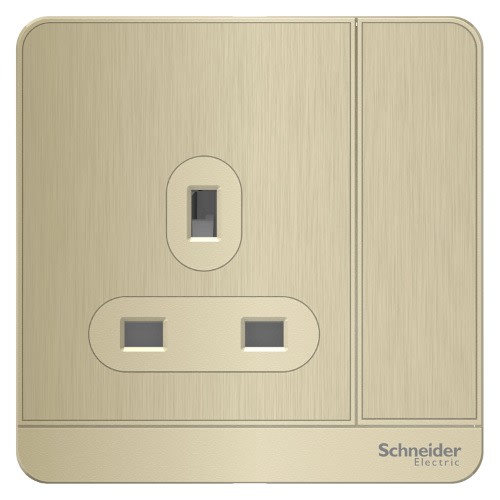 AvatarOn - Switched Socket-3p -13 A - 250 V - Metal Gold Hairline|| E8315_GH_G11