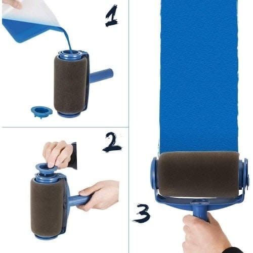 Paint Roller Brush Tool Set With Sticks  - 9 Pieces