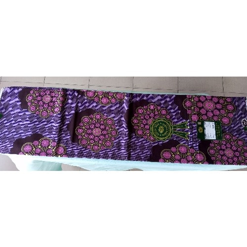 Vlisco Ankara With Circle Design - Purple And Gold -6yards
