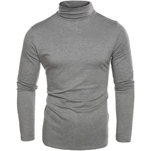 Plain Turtle Neck - Ash And Black