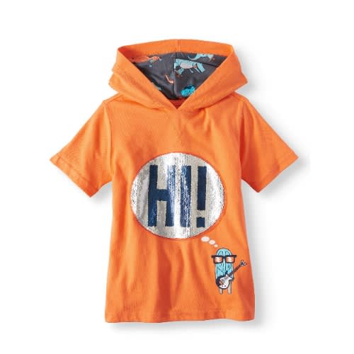 365 Kids Boy's Short Sleeve Hi/bye Interactive Hoodie