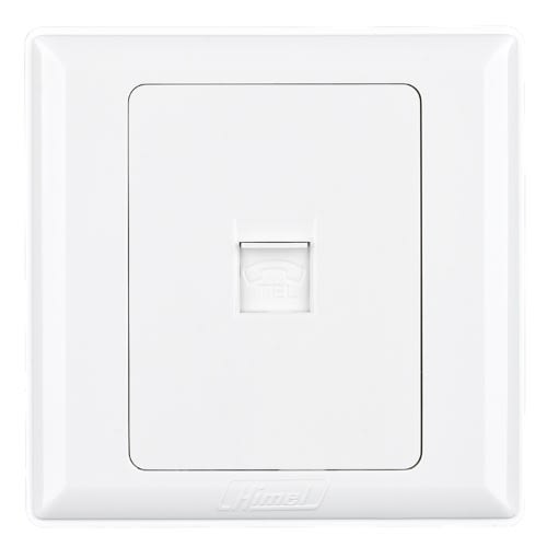 Himel Telephone Socket - Advanced Series -1 Gang- Rj11 - 4-pin || HWDA1TS -White